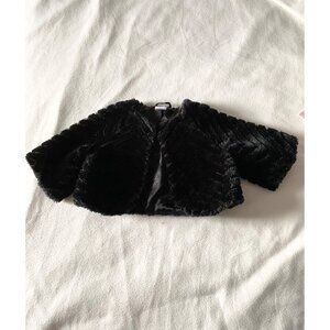Gymboree black girl winter faux fur Cape shoulder cove S 5-6Y